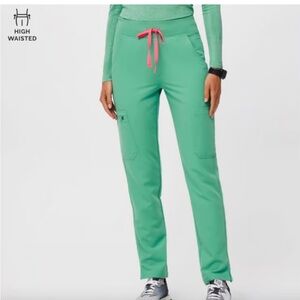 Figs Women's Mint Green Joggers with Pink Drawstring‎